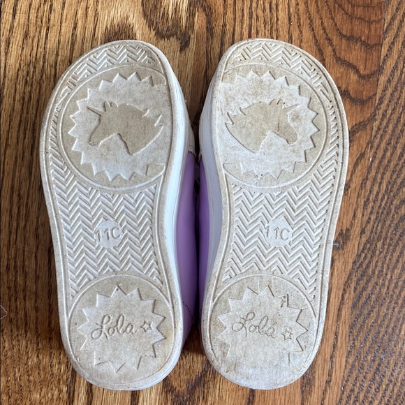 Pink and purple Lola and the Boys glitter Star sneakers, size 11C. Good cond. - Picture 9 of 16